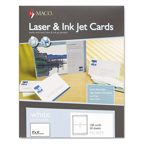 Unruled Microperforated Laser/inkjet Index Cards, 3 X 5, White, 150 Cards, 3 Cards/sheet, 50 Sheets/box