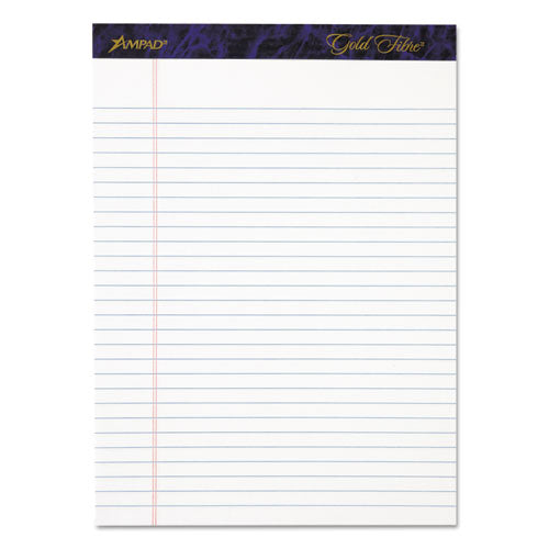Gold Fibre Writing Pads, Narrow Rule, 50 White 5 X 8 Sheets, 4/pack