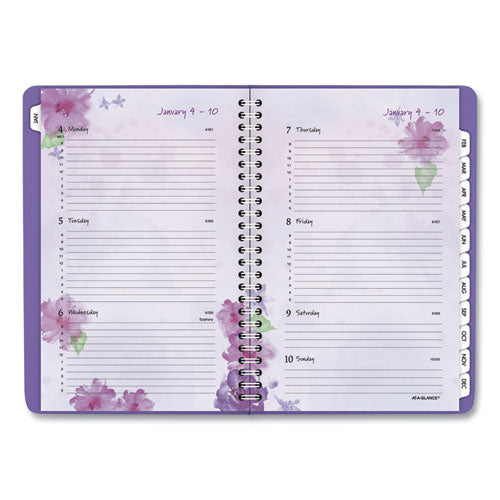 Beautiful Day Weekly/monthly Planner, Block Format, 8.5 X 5.5, Purple Cover, 13-month (jan To Jan): 2023 To 2024
