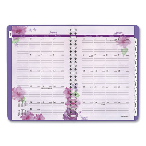Beautiful Day Weekly/monthly Planner, Block Format, 8.5 X 5.5, Purple Cover, 13-month (jan To Jan): 2023 To 2024