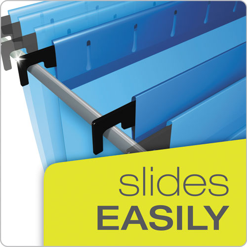 Surehook Reinforced Extra-capacity Hanging Box File, 1 Section, 3" Capacity, Legal Size, 1/5-cut Tabs, Blue, 25/box