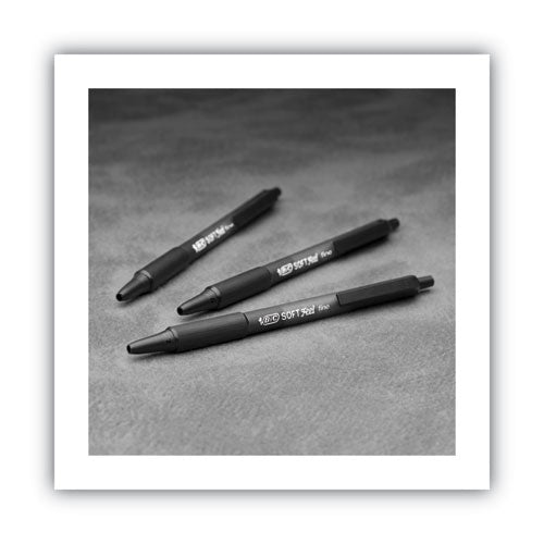 Soft Feel Ballpoint Pen Value Pack, Retractable, Medium 1 Mm, Black Ink, Black Barrel, 36/pack