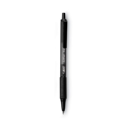 Soft Feel Ballpoint Pen Value Pack, Retractable, Medium 1 Mm, Black Ink, Black Barrel, 36/pack