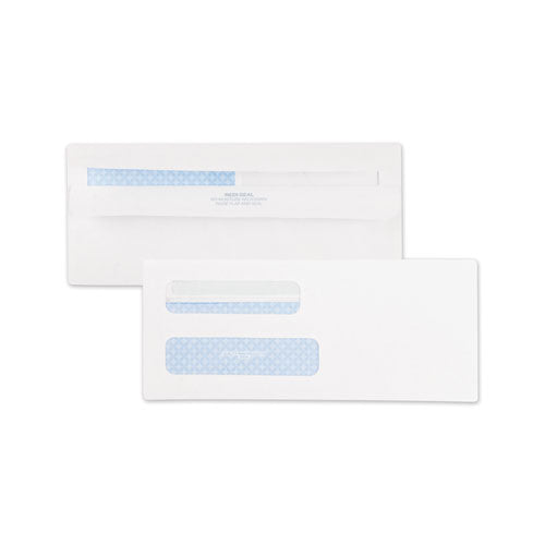 Double Window Redi-seal Security-tinted Envelope, #8 5/8, Commercial Flap, Redi-seal Closure, 3.63 X 8.63, White, 500/box