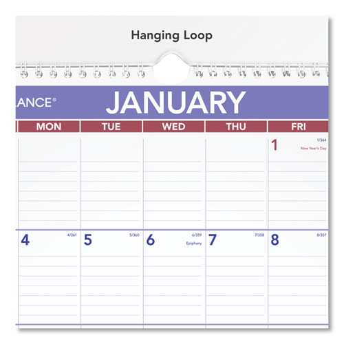 Monthly Wall Calendar With Ruled Daily Blocks, 12 X 17, White Sheets, 12-month (jan To Dec): 2023