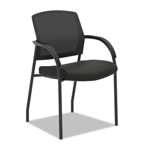 Lota Series Guest Side Chair, 23" X 24.75" X 34.5", Black Seat, Black Back, Black Base