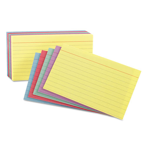 Ruled Index Cards, 3 X 5, Cherry, 100/pack