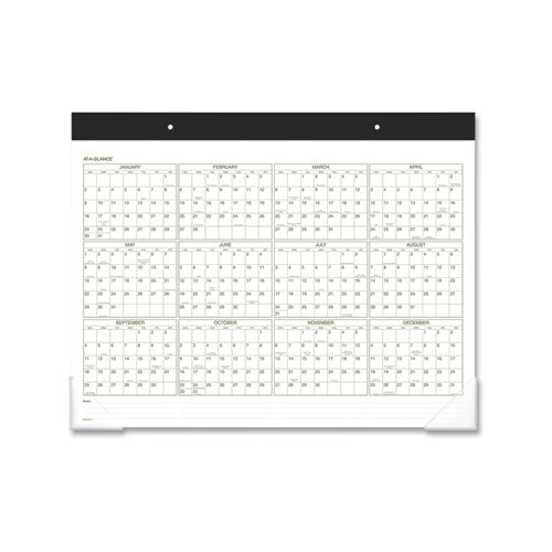 Two-color Desk Pad, 22 X 17, White Sheets, Black Binding, Clear Corners, 12-month (jan To Dec): 2023