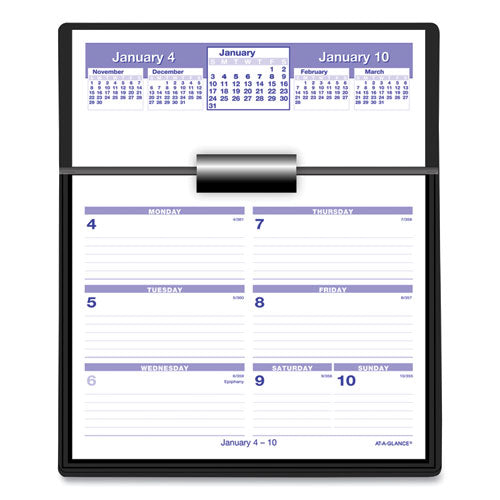 Flip-a-week Desk Calendar And Base, 7 X 5.5, White Sheets, 2023