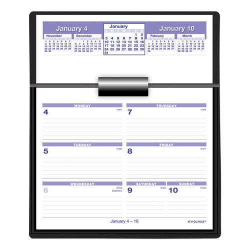 Flip-a-week Desk Calendar And Base, 7 X 5.5, White Sheets, 2023