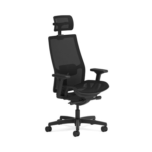 Ignition 2.0 4-way Stretch Mesh Back And Seat Task Chair, Supports Up To 300 Lb, 17" To 21" Seat, Black Seat, Black Base