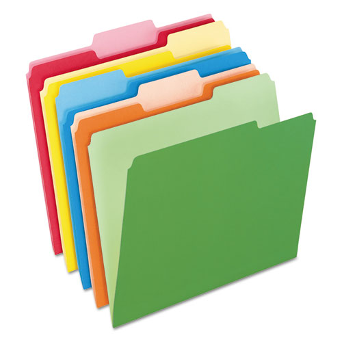 Colored File Folders, 1/3-cut Tabs: Assorted, Letter Size, Orange/light Orange, 100/box