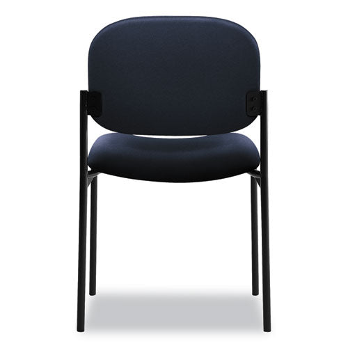 Vl606 Stacking Guest Chair Without Arms, Fabric Upholstery, 21.25" X 21" X 32.75", Navy Seat, Navy Back, Black Base