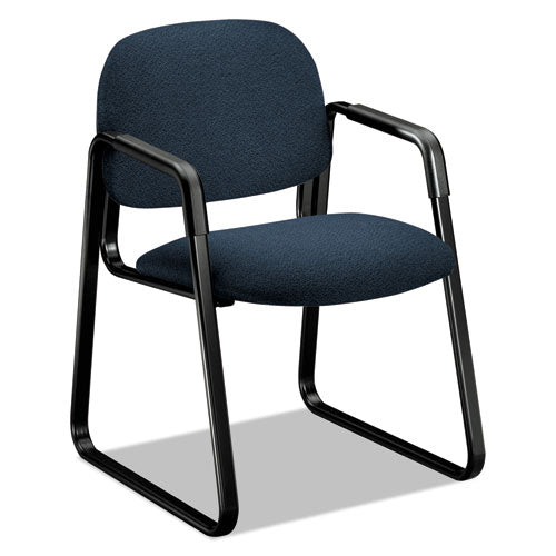 Solutions Seating 4000 Series Sled Base Guest Chair, Fabric Upholstery, 23.5" X 26" X 33", Iron Ore Seat/back, Black Base