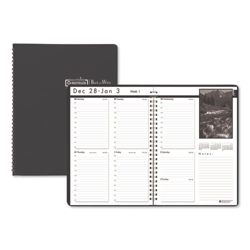 Black-on-white Photo Weekly Appointment Book, Landscapes Photography, 11 X 8.5, Black Cover, 12-month (jan To Dec): 2023