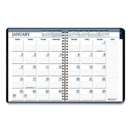 Recycled Wirebound Weekly/monthly Planner, 11 X 8.5, Black Cover, 12-month (jan To Dec): 2023