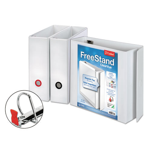 Freestand Easy Open Locking Slant-d Ring Binder, 3 Rings, 4" Capacity, 11 X 8.5, White