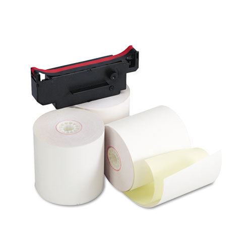 Impact Printing Carbonless Paper Rolls, 0.69" Core, 3.25" X 80 Ft, White/canary, 60/carton