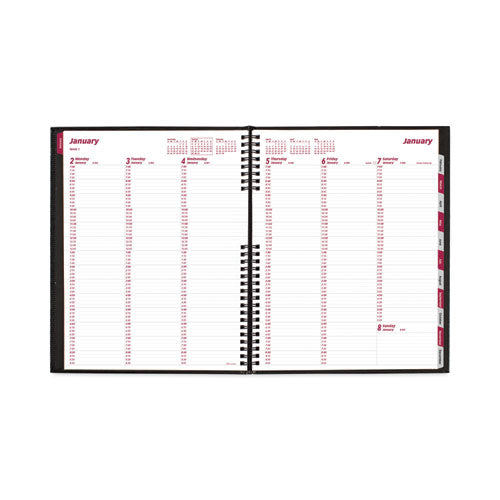 Coilpro Weekly Appointment Book In Columnar Format, 11 X 8.5, Black Cover, 12-month (jan To Dec): 2023