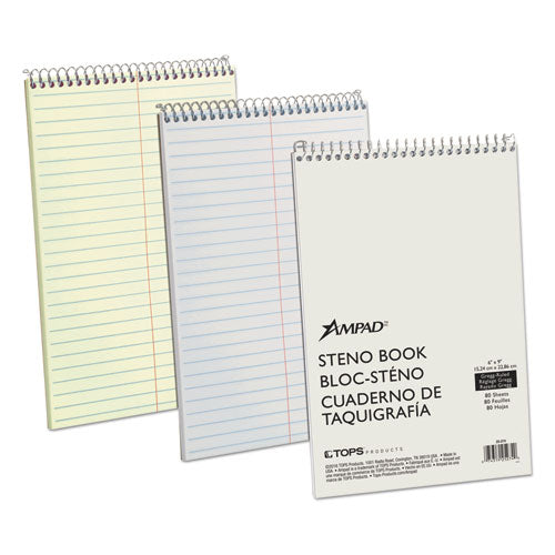 Steno Pads, Gregg Rule, Tan Cover, 80 White 6 X 9 Sheets