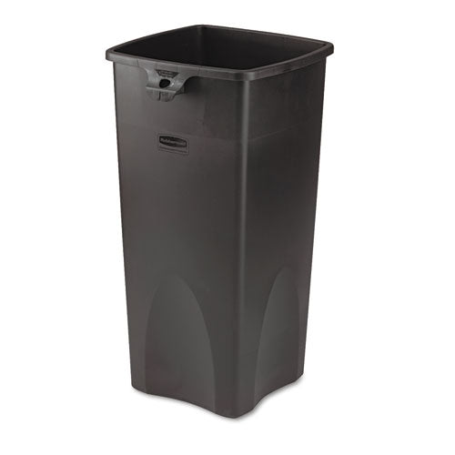 Untouchable Square Waste Receptacle, 23 Gal, Plastic, Gray