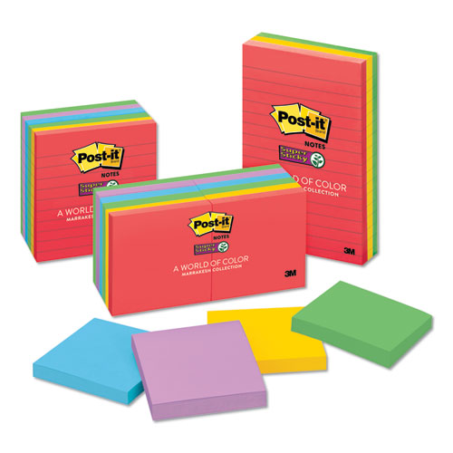 Pads In Playful Primary Collection Colors, 3" X 3", 90 Sheets/pad, 5 Pads/pack