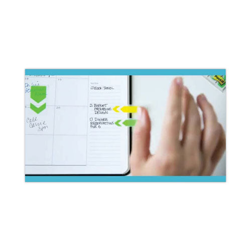 Standard Page Flags In Dispenser, Green, 100 Flags/dispenser