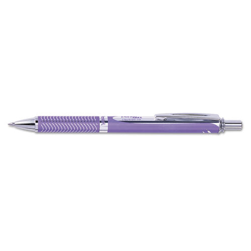 Energel Alloy Rt Gel Pen, Retractable, Medium 0.7 Mm, Black Ink, Pink Barrel