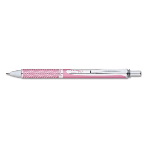Energel Alloy Rt Gel Pen, Retractable, Medium 0.7 Mm, Black Ink, Pink Barrel
