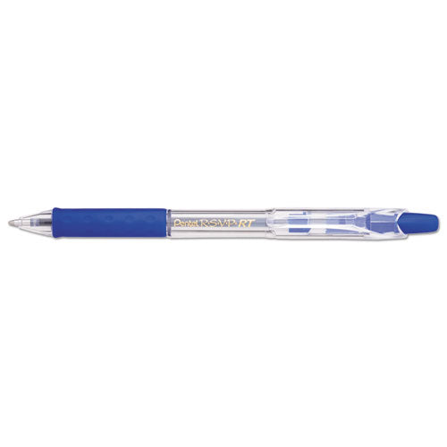 R.s.v.p. Rt Ballpoint Pen, Retractable, Medium 1 Mm, Blue Ink, Clear Barrel, Dozen