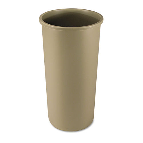 Untouchable Large Plastic Round Waste Receptacle, 22 Gal, Plastic, Gray