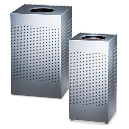Designer Line Silhouettes Waste Receptacle, 12 Gal, Steel, Silver Metallic