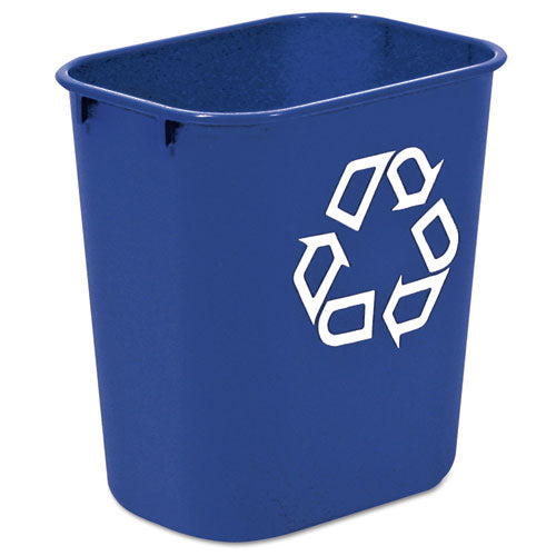 Deskside Recycling Container, Medium, 28.13 Qt, Plastic, Blue