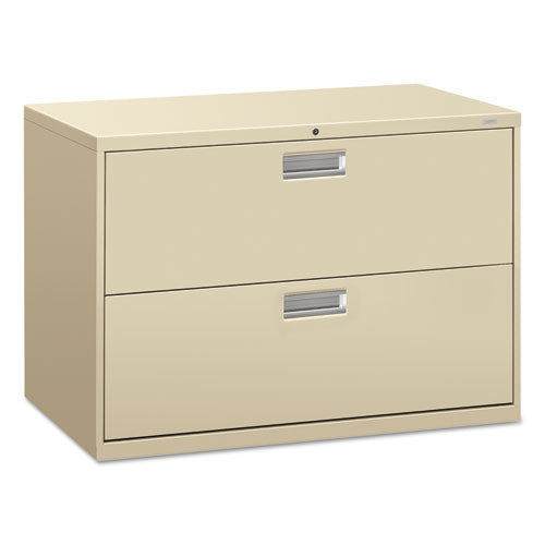 Brigade 600 Series Lateral File, 2 Legal/letter-size File Drawers, Putty, 42" X 18" X 28"