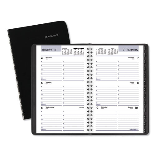 Dayminder Block Format Weekly Appointment Book, Tabbed Telephone/add Section, 8.5 X 5.5, Black, 12-month (jan-dec): 2023