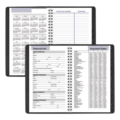 Dayminder Block Format Weekly Appointment Book, Tabbed Telephone/add Section, 8.5 X 5.5, Black, 12-month (jan-dec): 2023