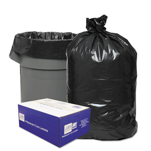 Linear Low-density Can Liners, 16 Gal, 0.6 Mil, 24" X 33", Black, 25 Bags/roll, 20 Rolls/carton