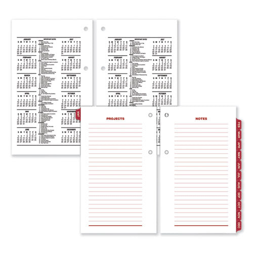 Desk Calendar Refill With Tabs, 3.5 X 6, White Sheets, 2023