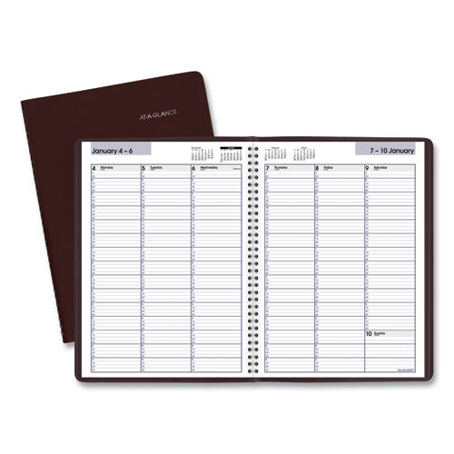 Dayminder Weekly Appointment Book, Vertical-column Format, 11 X 8, Burgundy Cover, 12-month (jan To Dec): 2023