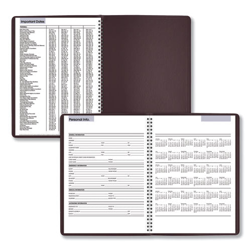 Dayminder Weekly Appointment Book, Vertical-column Format, 11 X 8, Burgundy Cover, 12-month (jan To Dec): 2023