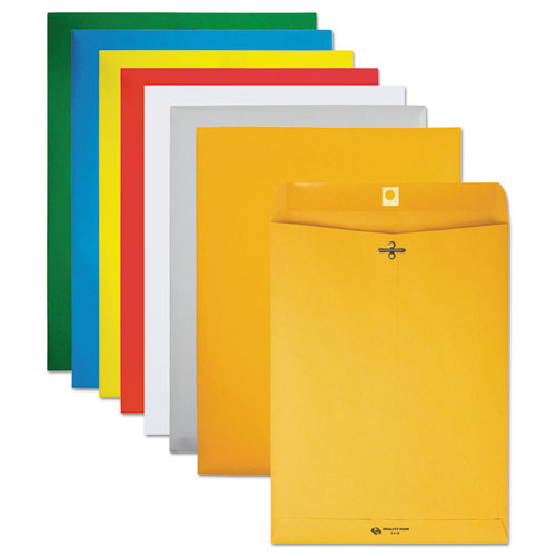 Clasp Envelope, 28 Lb Bond Weight Paper, #90, Square Flap, Clasp/gummed Closure, 9 X 12, Yellow, 10/pack