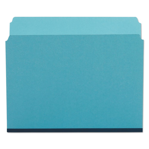 Pressboard Expanding File Folders, Straight Tabs, Letter Size, 1" Expansion, Blue, 25/box