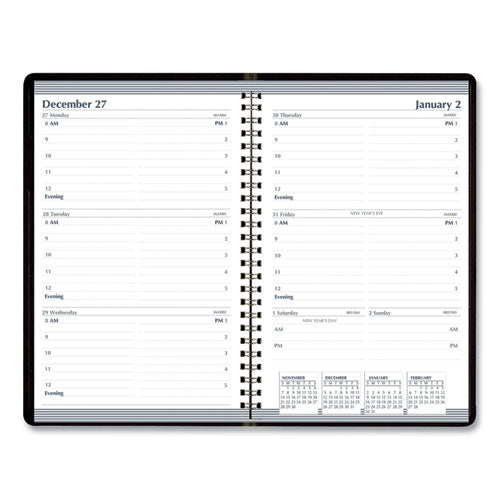 Recycled Weekly Appointment Book, 8 X 5, Black Cover, 12-month (jan To Dec): 2023