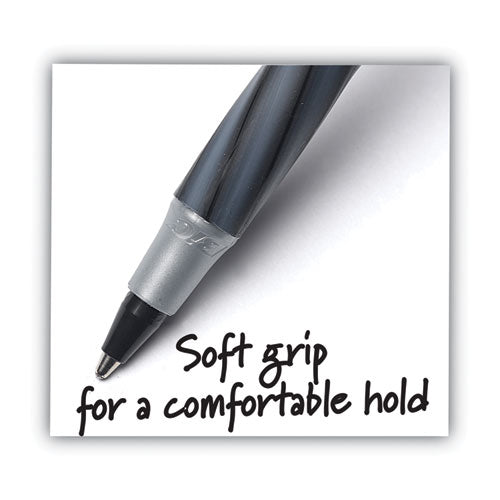 Round Stic Grip Xtra Comfort Ballpoint Pen Value Pack, Easy-glide, Stick, Medium 1.2 Mm, Black Ink, Gray/black Barrel, 36/pk