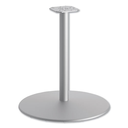 Between Round Disc Base For 42" Table Tops, 40.79" High, Textured Silver