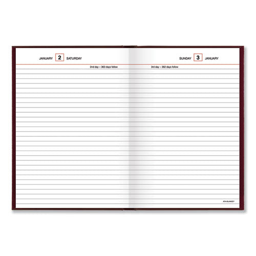 Standard Diary Daily Reminder Book, 2023 Edition, Medium/college Rule, Red Cover, (201) 8.25 X 5.75 Sheets