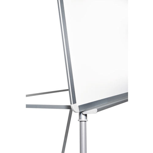 Silver Easy Clean Dry Erase Quad-pod Presentation Easel, 45" To 79" High, Silver