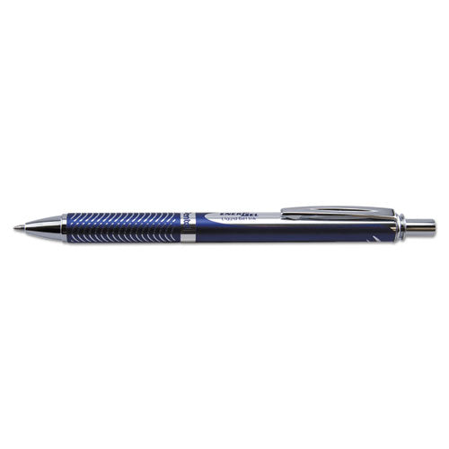 Energel Alloy Rt Gel Pen, Retractable, Medium 0.7 Mm, Black Ink, Blue Barrel