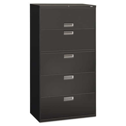 Brigade 600 Series Lateral File, 4 Legal/letter-size File Drawers, 1 Roll-out File Shelf, Charcoal, 36" X 18" X 64.25"