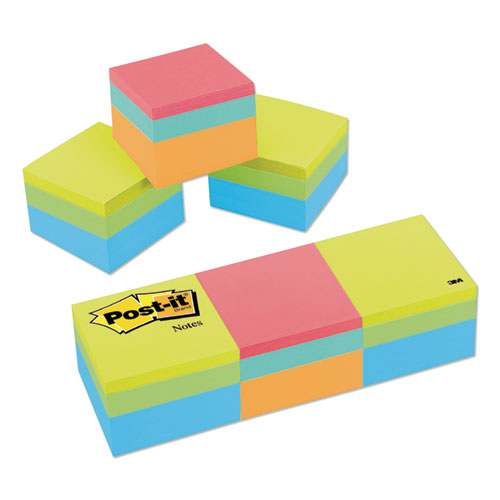 Mini Cubes, 1.88" X 1.88", Green Wave And Orange Wave Collections, 400 Sheets/cube, 3 Cubes/pack
